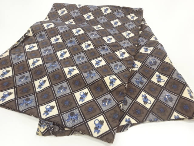 JAPANESE KIMONO / ANTIQUE FABRIC CLOTH / FAWN